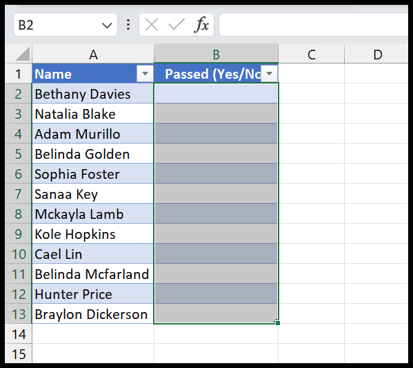Yes No Drop Down in Excel: Creating Quick Decision Cells