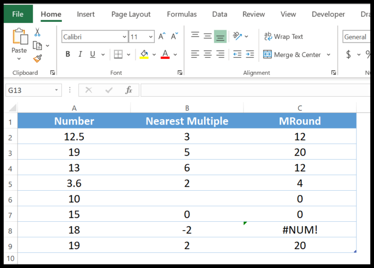 Excel Function MROUND: Simplifying Round to Multiple Calculations