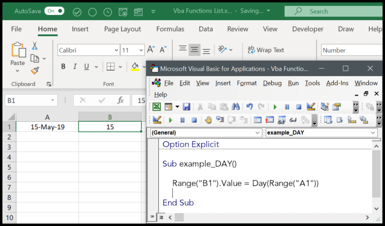 VBA Day Function: Simplifying Date Handling in Excel