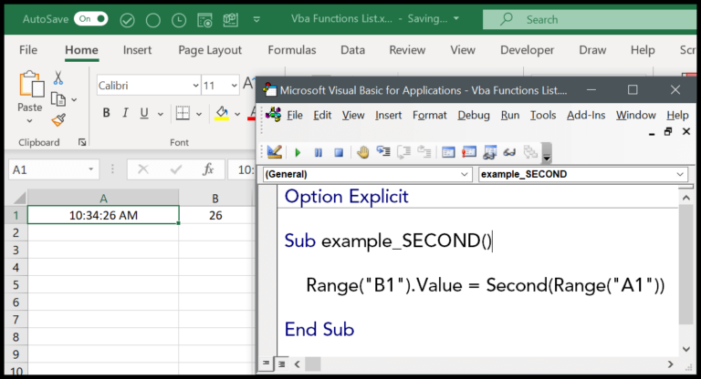 VBA Second Function: Simplifying Time Calculations in Excel