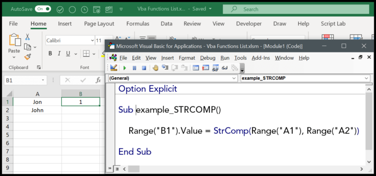 VBA StrComp Function: Simplifying String Comparisons in Excel