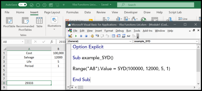 VBA SYD Function: Simplifying Depreciation Schedules in Excel