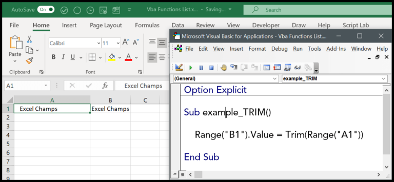 VBA Trim Function: Streamlining Your String Data in Excel